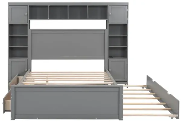 Merax Storage Platform Bed with Sockets