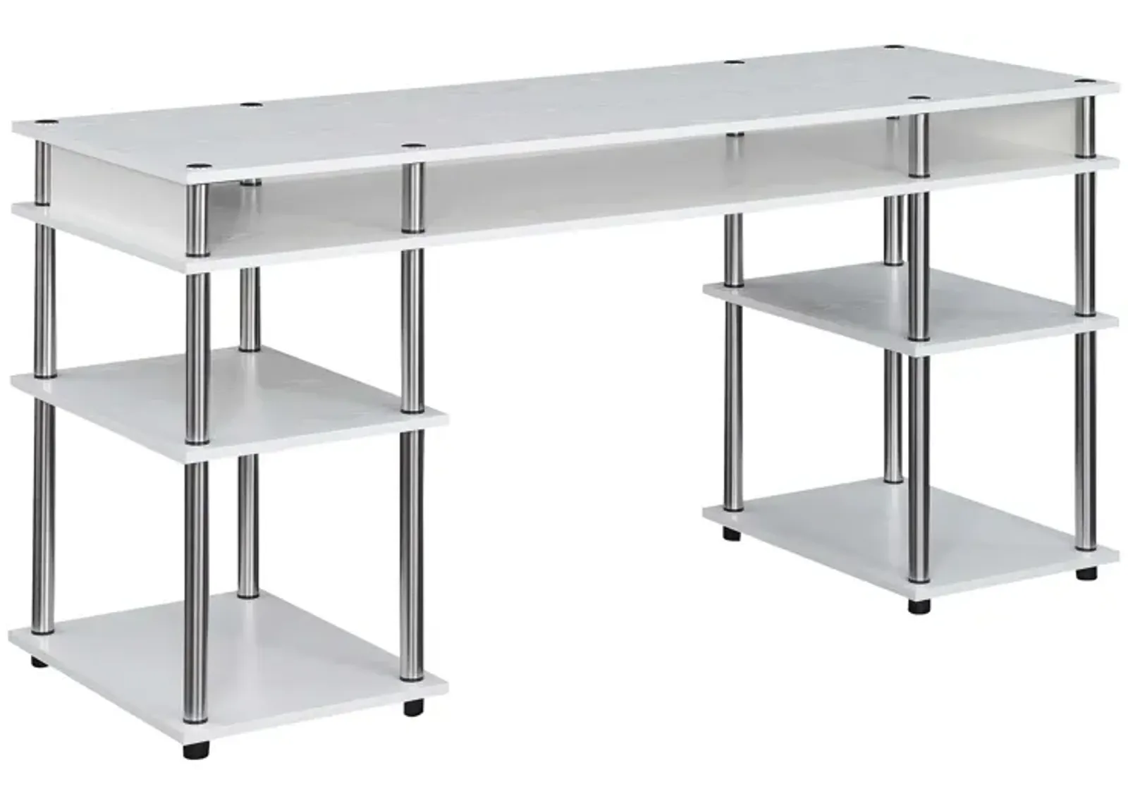 Convenience Concepts Designs2Go No Tools 60 inch Deluxe Student Desk with Shelves