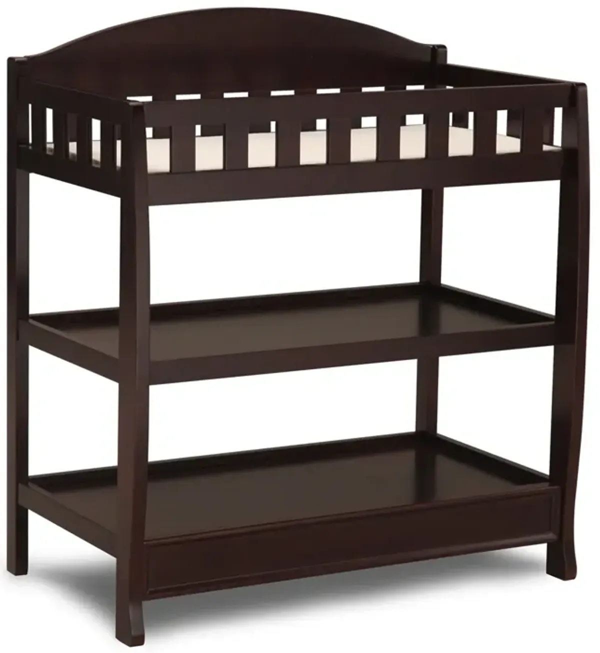Wood Frame Baby Changing Table with Safety Features – Pad & Strap Included