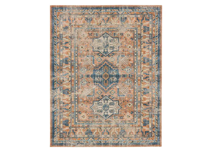 Zula Haykota Terracotta/Rust Blue 2' 4" X 8' Rug