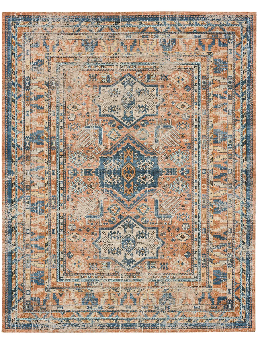 Zula Haykota Terracotta/Rust Blue 2' 4" X 8' Rug