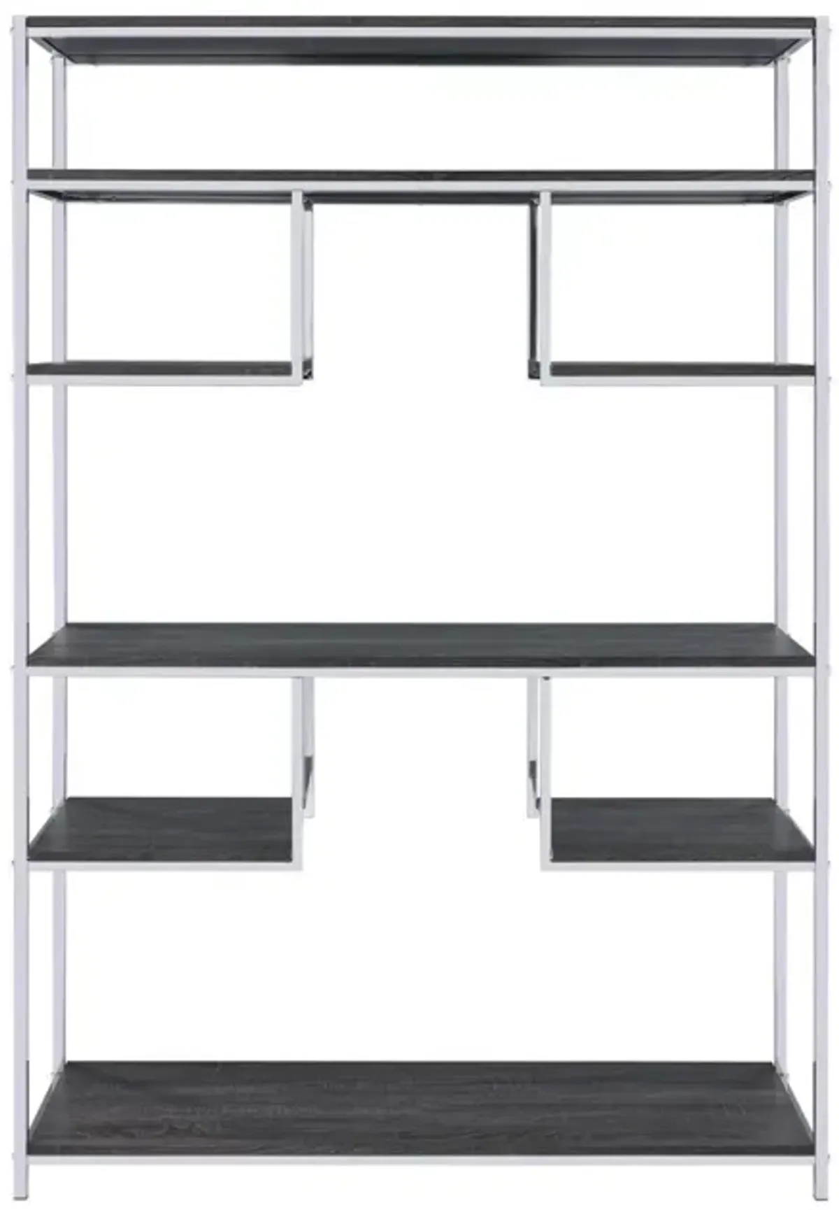 Vonara Bookshelf, Rustic Gray Oak & Chrome 92657