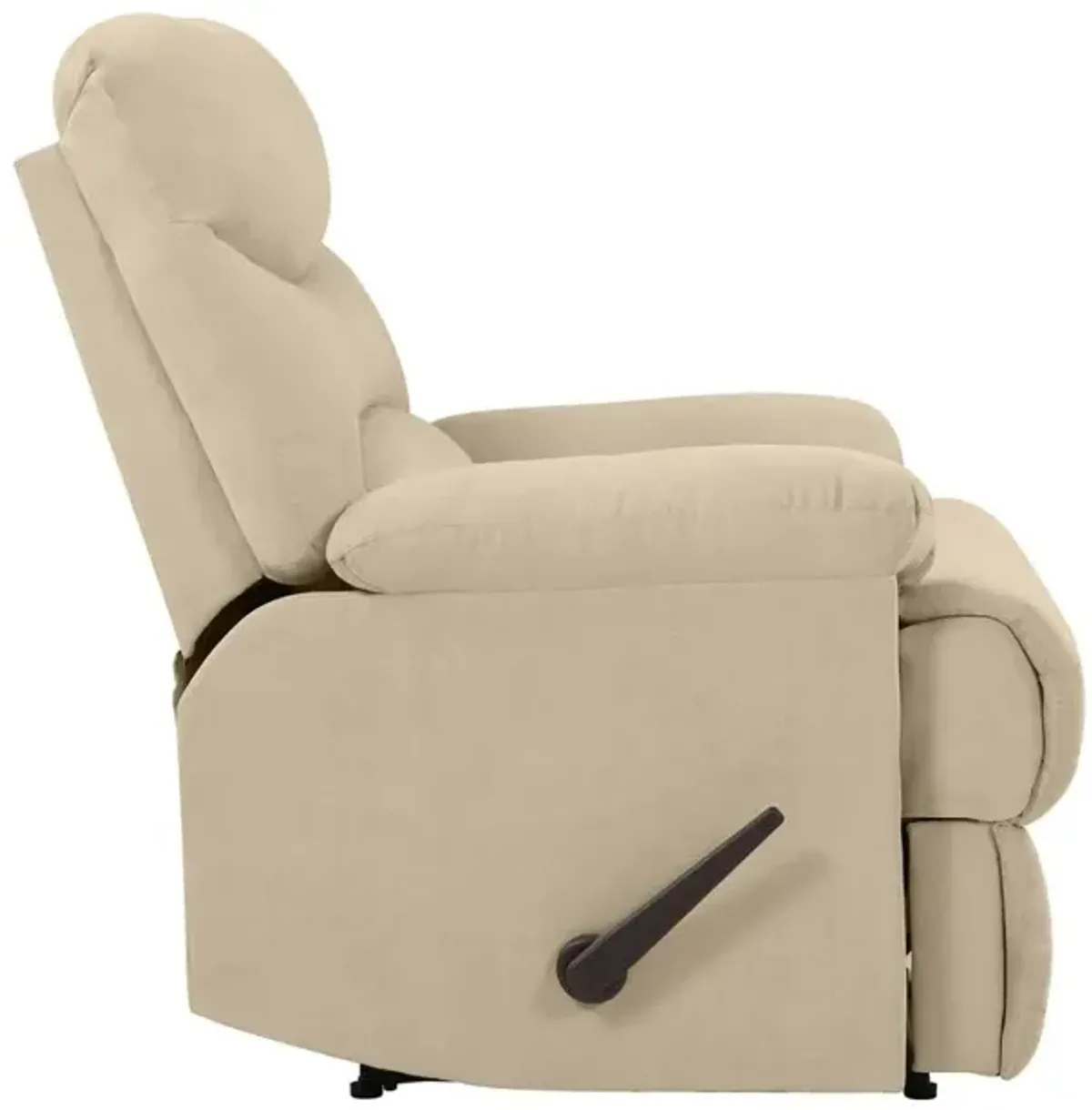 ProLounger Wall Hugger Recliner in Khaki Microfiber with Stitched Back