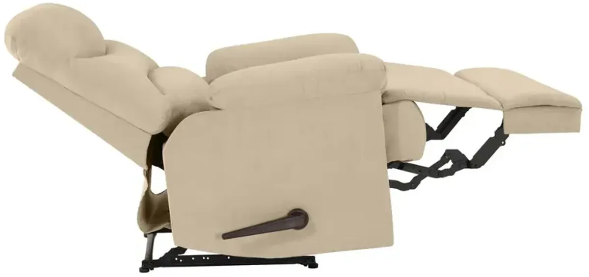 ProLounger Wall Hugger Recliner in Khaki Microfiber with Stitched Back