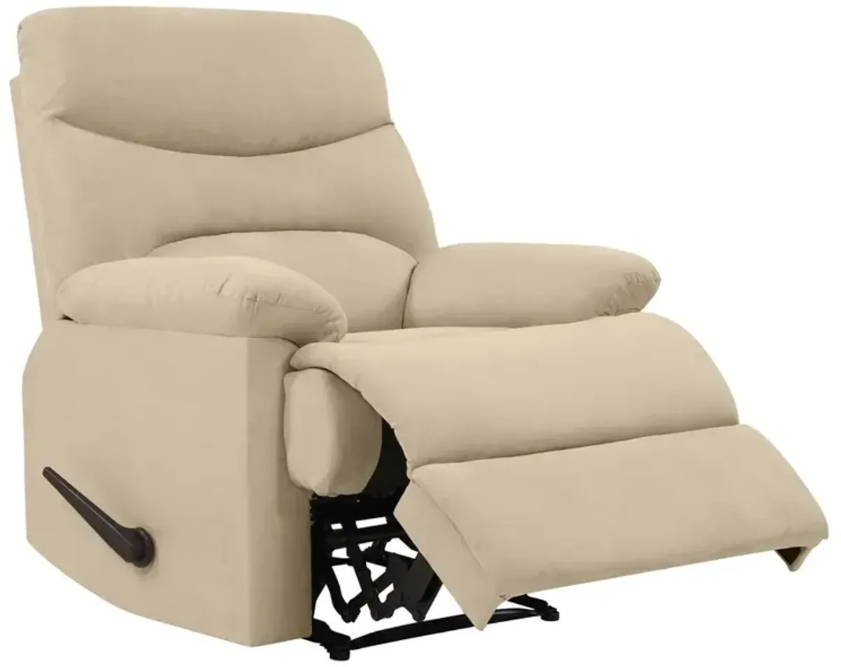 ProLounger Wall Hugger Recliner in Khaki Microfiber with Stitched Back