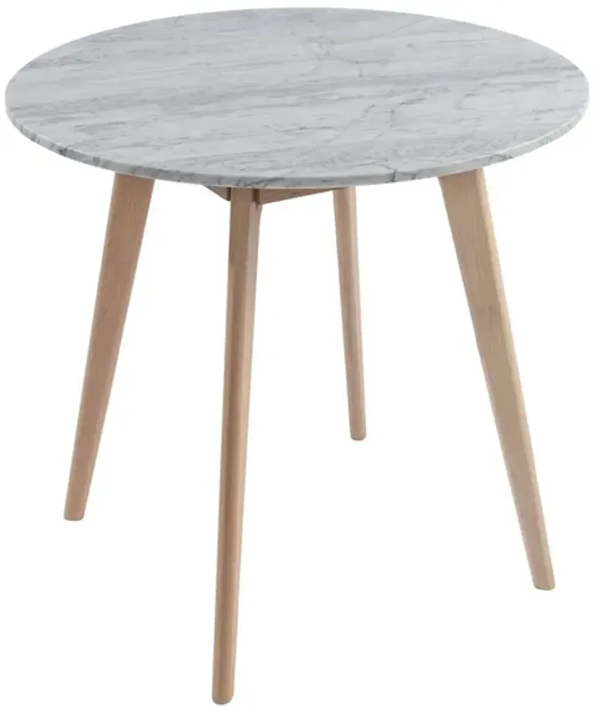 Avella 31" Round Italian Carrara White Marble Dining Table with Legs