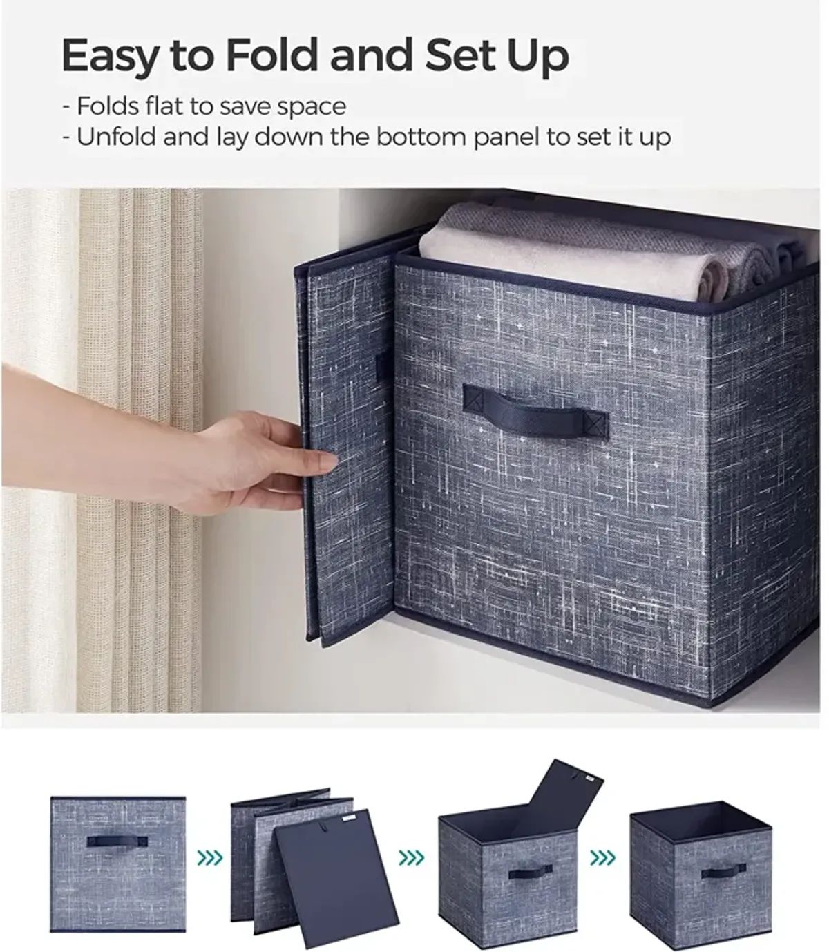 Non-Woven Fabric Storage Cubes with Double Handles