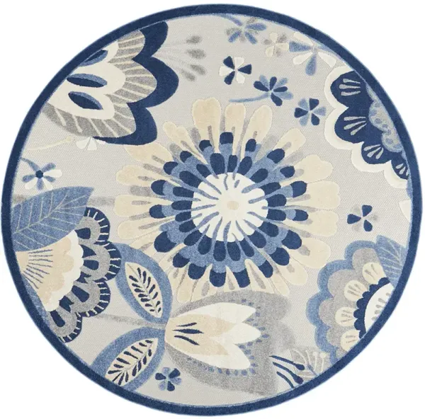 Aloha ALH25 Blue/Gray 5'3" x Round Rug