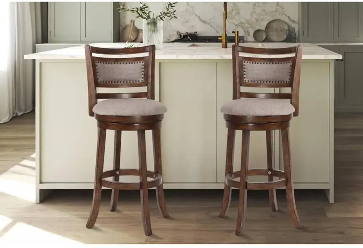 New Classic Furniture Aberdeen Brown Solid Wood Swivel Bar Stool (Set of 2)