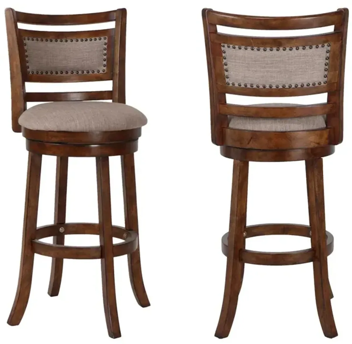 New Classic Furniture Aberdeen Brown Solid Wood Swivel Bar Stool (Set of 2)