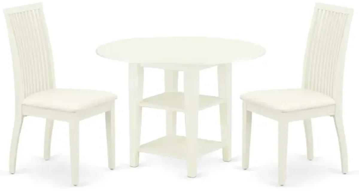 Dining Room Set Linen White, SUIP3-LWH-C