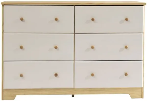 6 Drawer Solid Wood Double Dresser in Multi Color