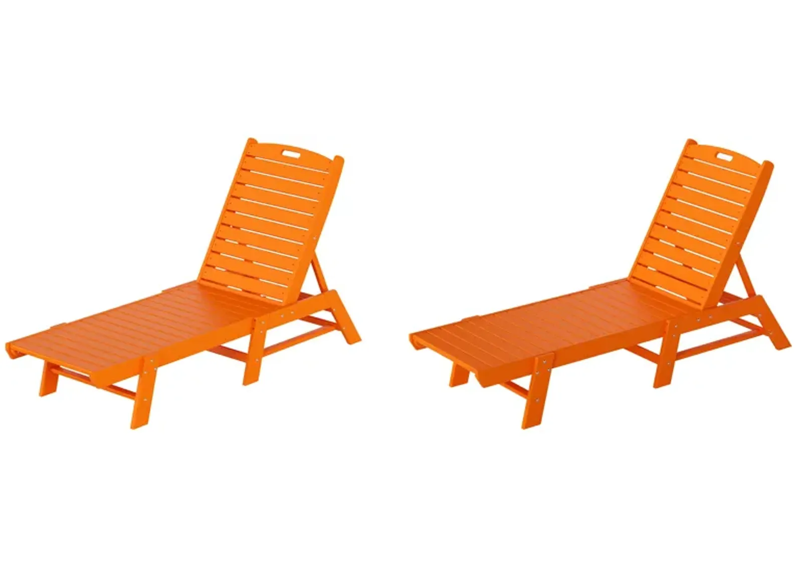 Reclining Outdoor Patio Adjustable Chaise Lounge Chair (Set of 2)