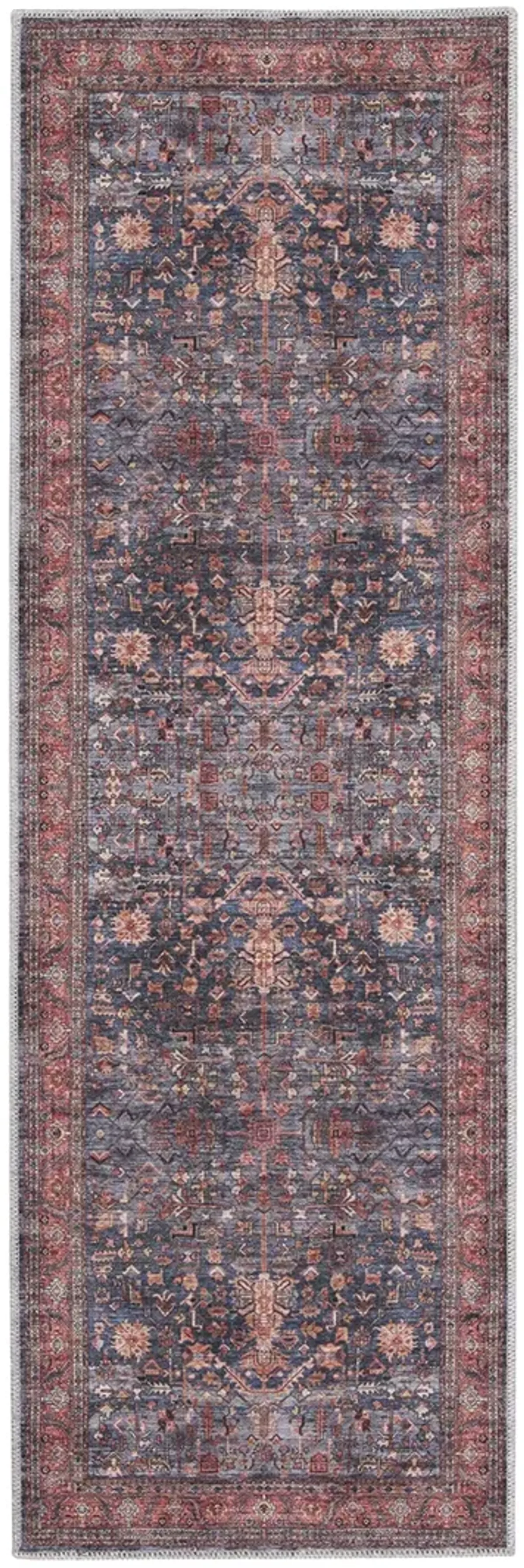 Grand Washables GRW02 Navy/Brown 2' x 6' Rug
