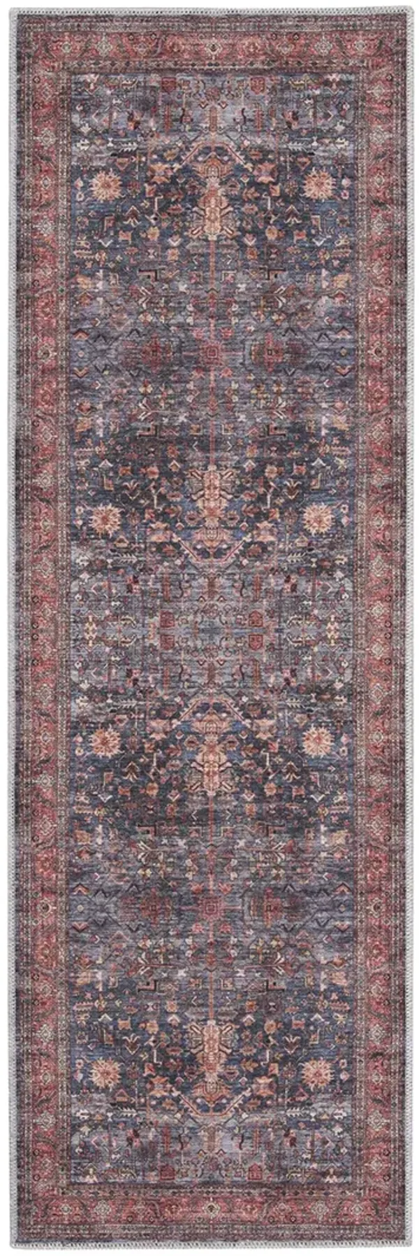 Grand Washables GRW02 Navy/Brown 2' x 6' Rug