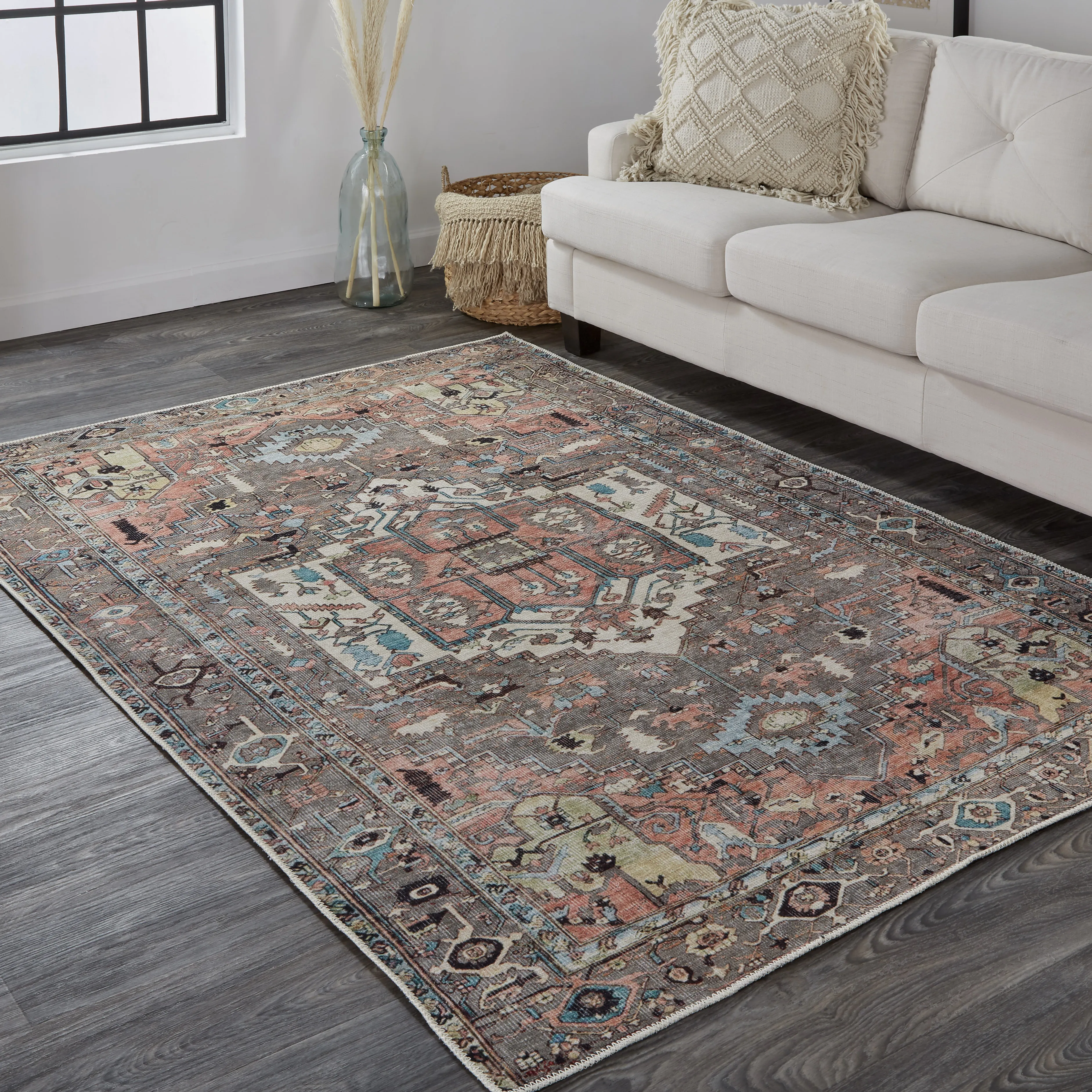 Percy 39AJF Taupe/Red/Brown 7'10" x 9'10" Rug