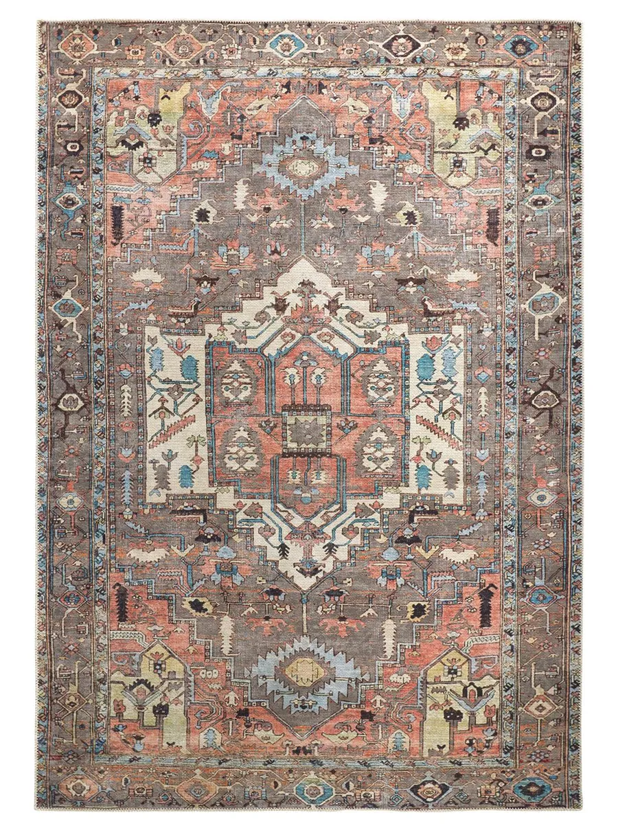 Percy 39AJF Taupe/Red/Brown 7'10" x 9'10" Rug