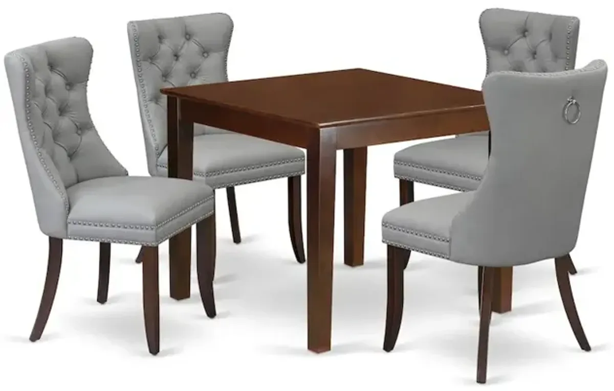 5 Piece Kitchen Table & Chairs Set Consists of a Square Dining Table