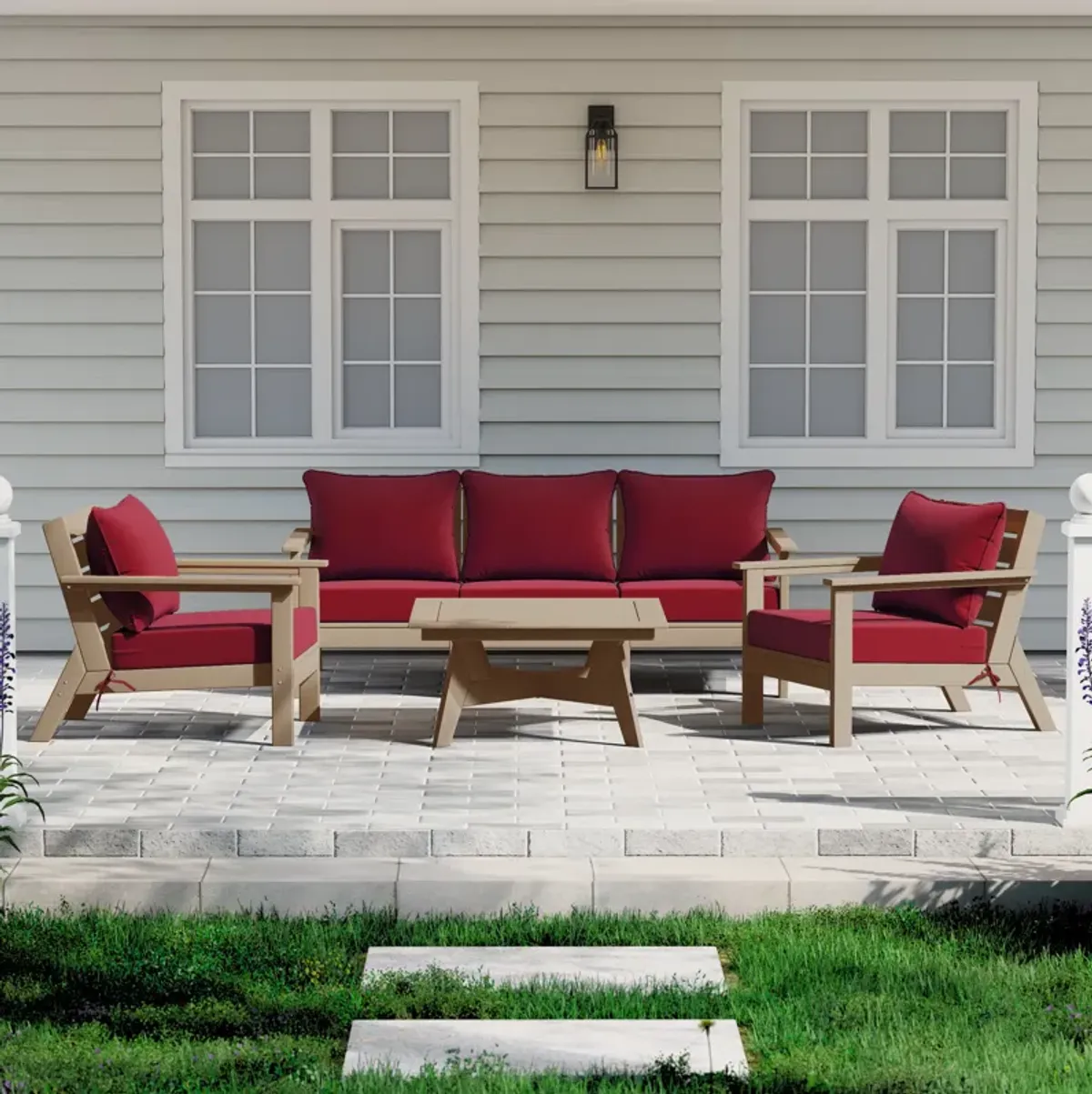 WestinTrends Outdoor 6-Piece Modular Sectional Patio Furniture Sofa Set