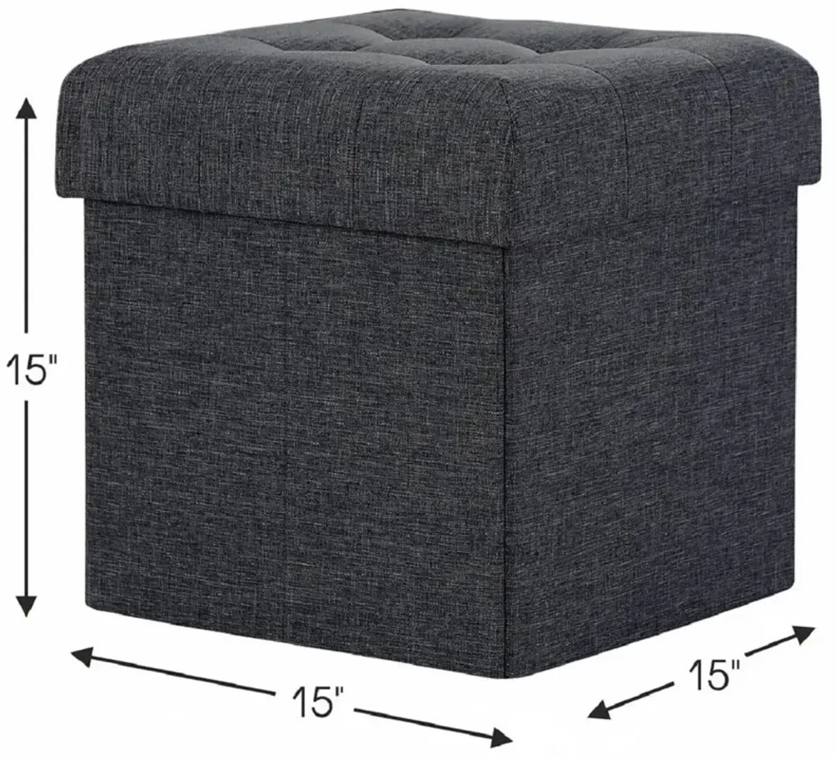 Foldable Tufted Storage Ottoman