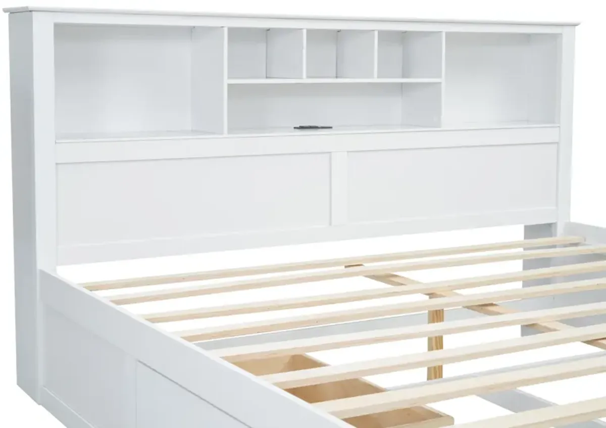 Merax Wood Platform Bed with Multi-storage Headboard