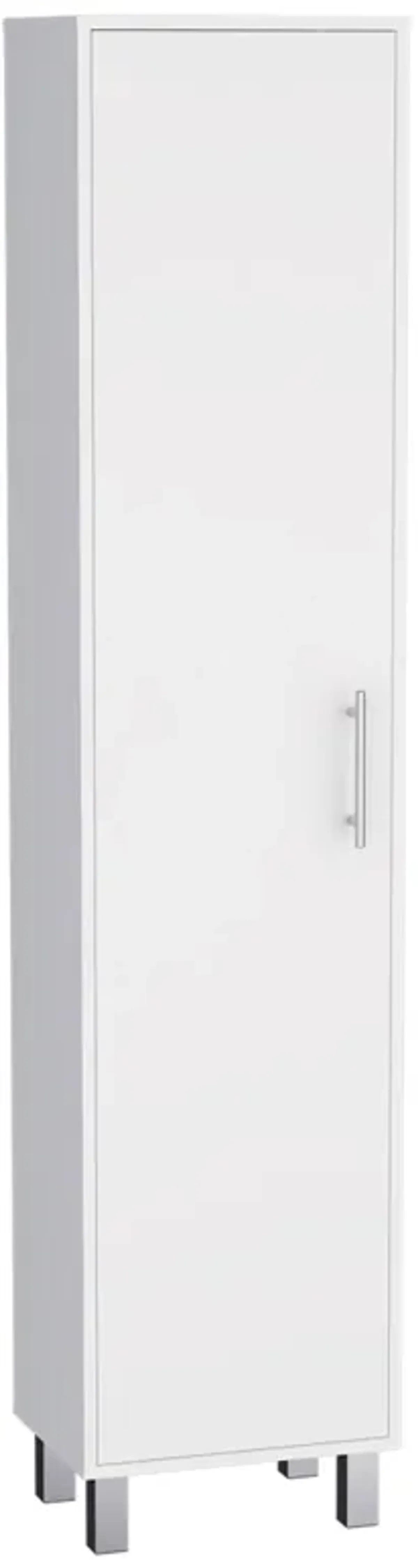 DEPOT E-SHOP Dryden Tall Narrow Storage Cabinet with 5-Tier Shelf and Broom Hangers, White