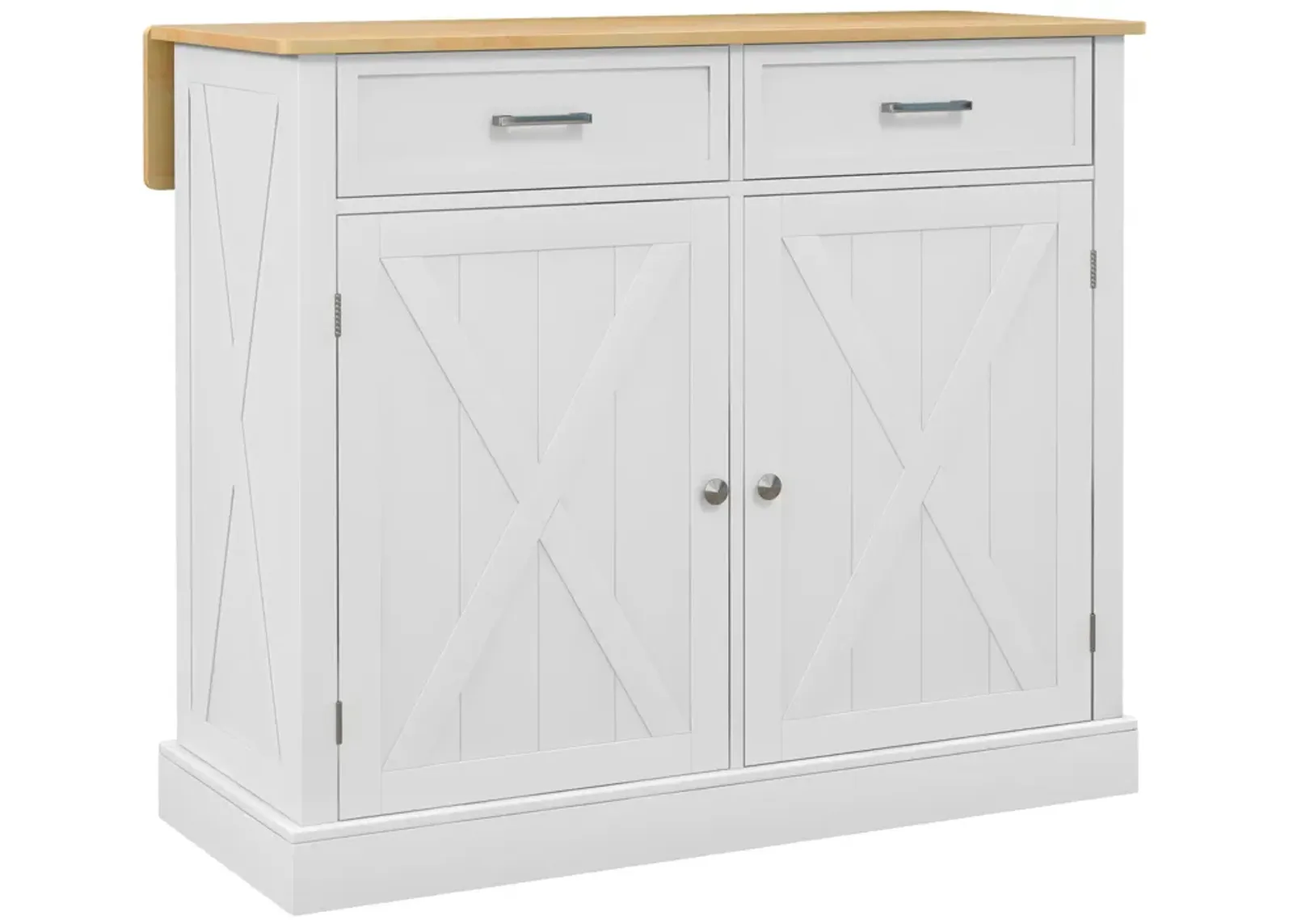 HOMCOM Kitchen Island with Drop Leaf Kitchen Cart with Storage Dark Gray