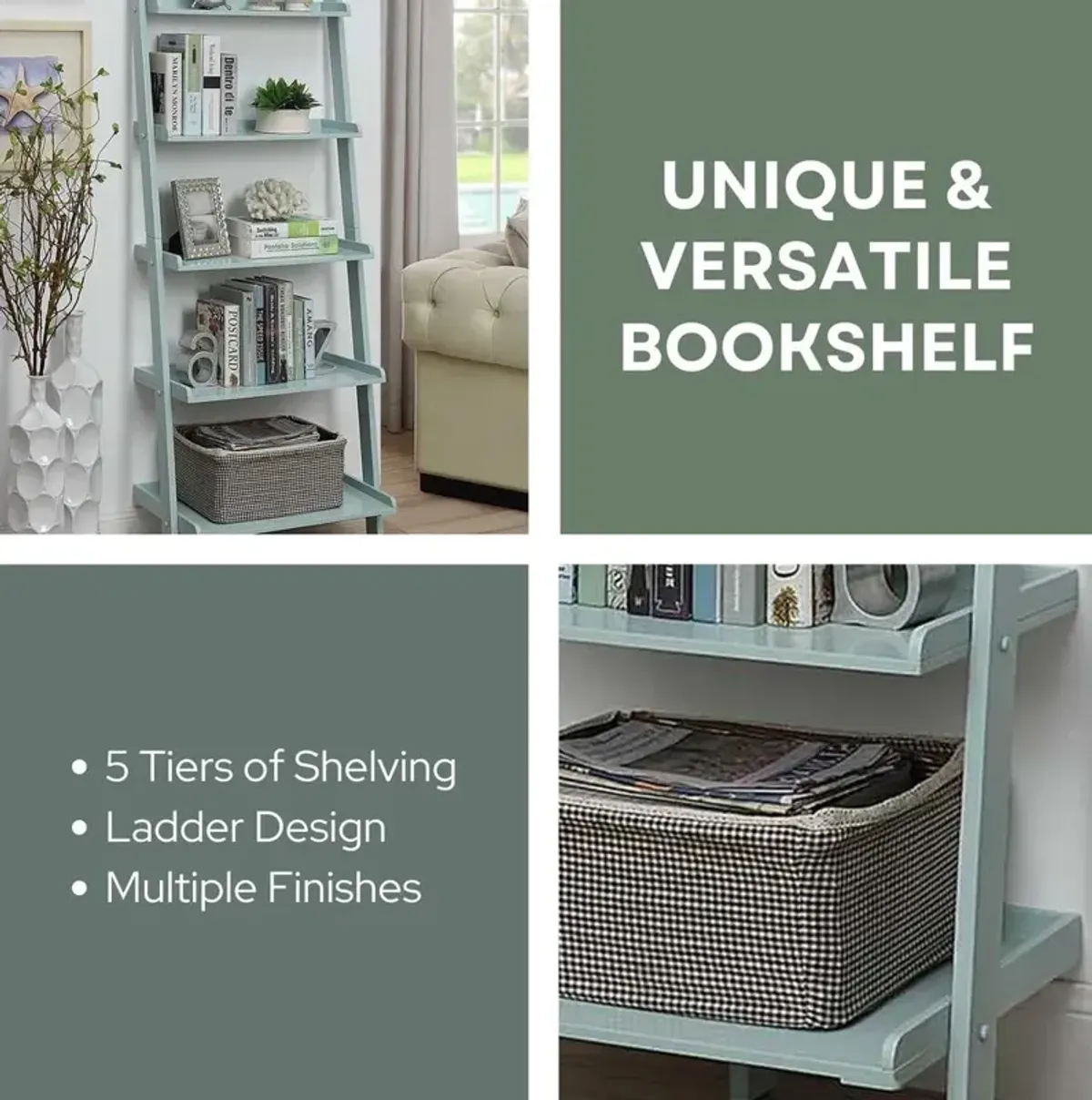 Convience Concept, Inc. American Heritage Bookshelf Ladder