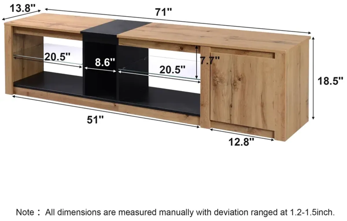 Merax Modern Storage Cabinet TV Stand with LED Light