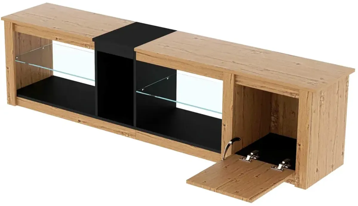 Merax Modern Storage Cabinet TV Stand with LED Light