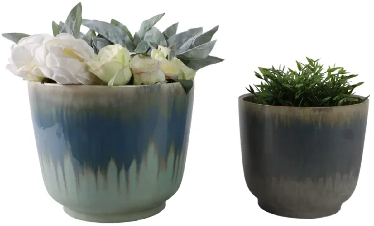 Reactive Glaze Planters (Set of 2)