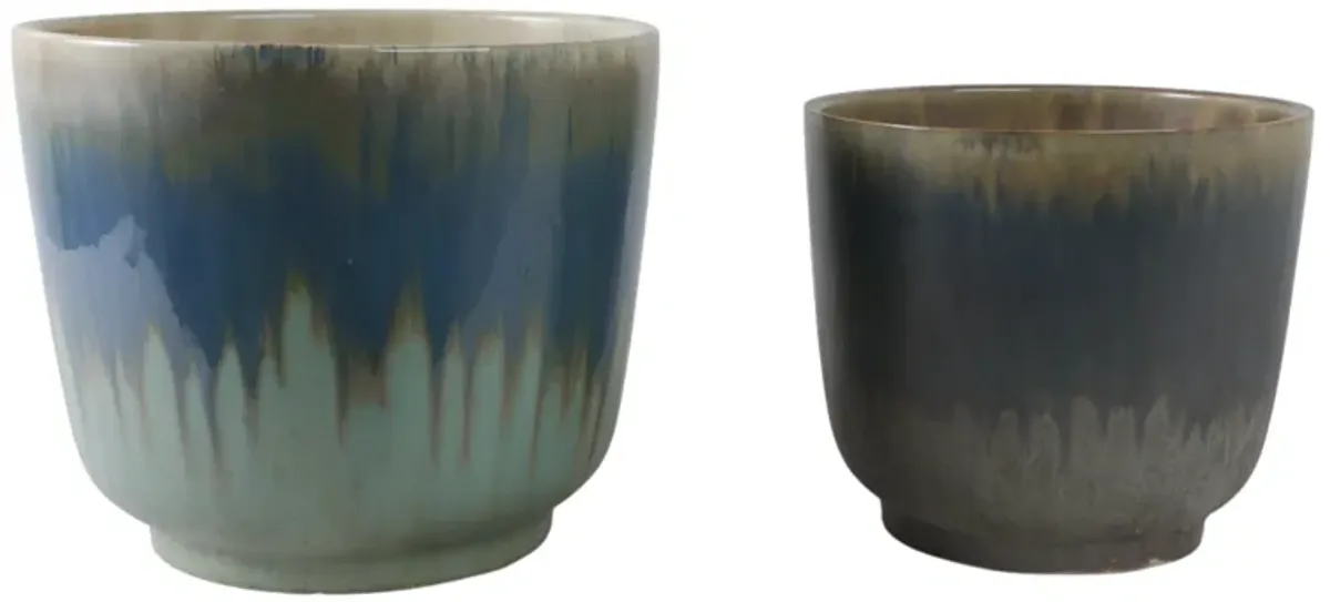 Reactive Glaze Planters (Set of 2)