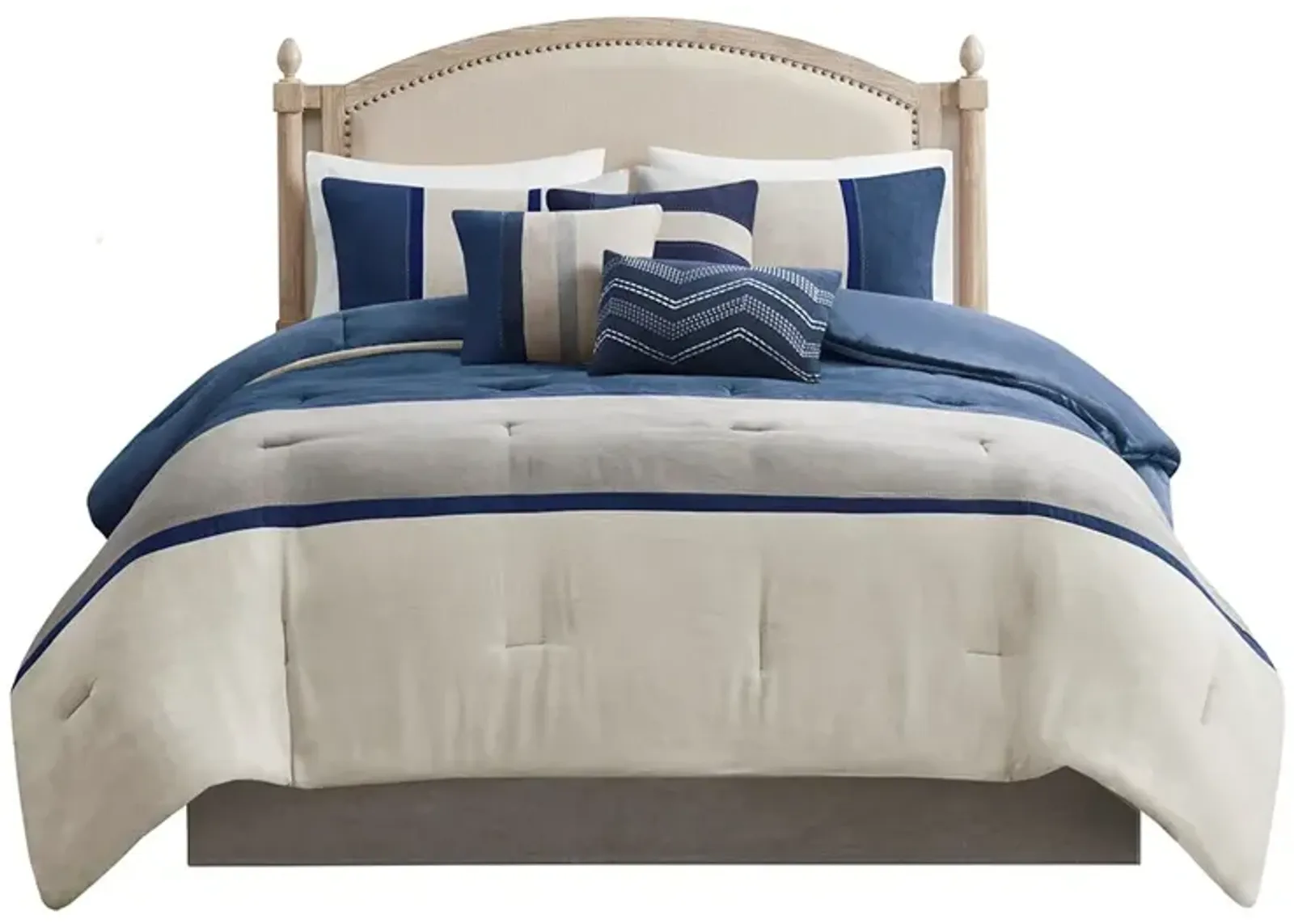 Gracie Mills Kimberly 7-Piece Contemporary Microsuede Comforter Set