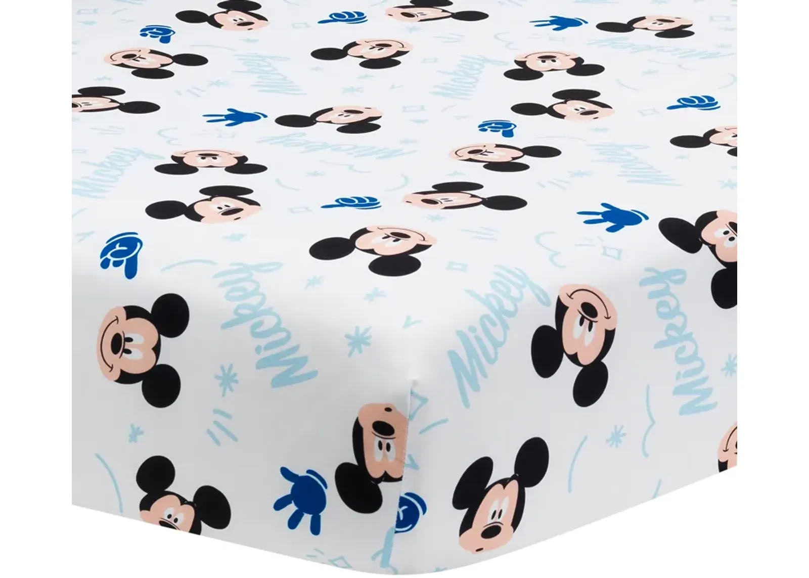 Lambs & Ivy Disney Baby Forever Mickey Mouse White Fitted Crib Sheet