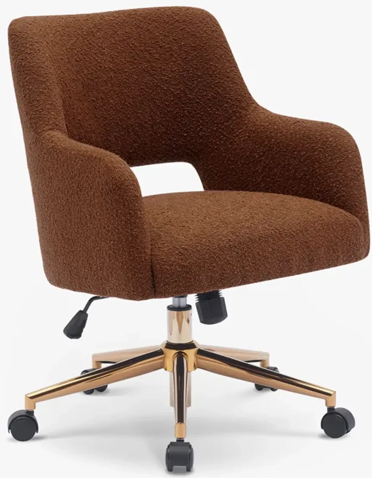 WestinTrends Mid-Century Modern Swivel Office Vanity Chair with Wheels