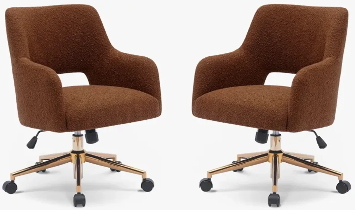 WestinTrends Mid-Century Modern Swivel Office Vanity Chair with Wheels