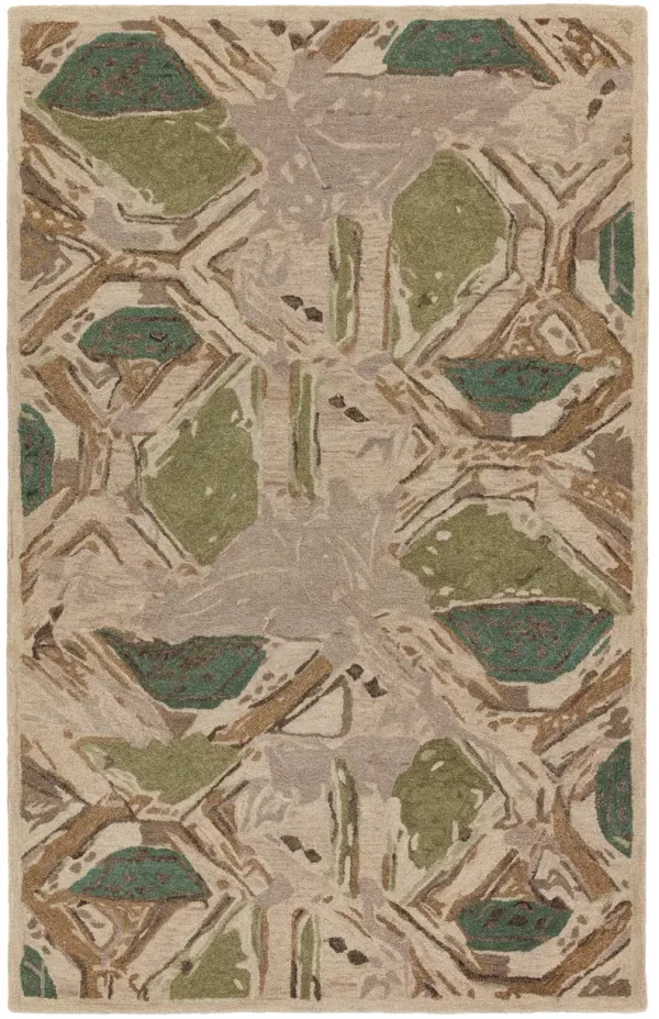 Honeycomb By Zoebios Orto Botanica Green 8' x 10' Rug