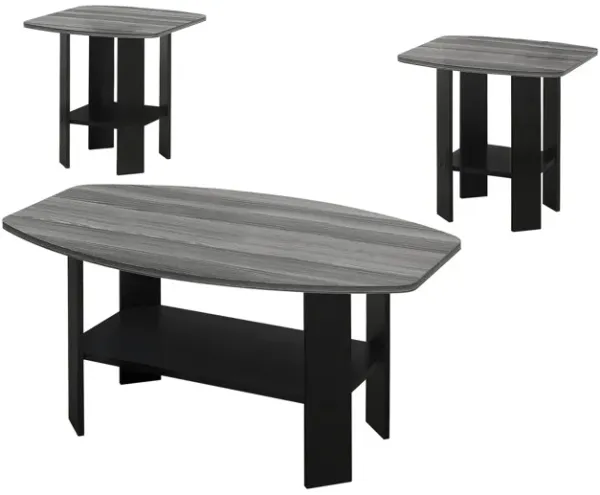 Set of Three Coffee Tables with Lower Storage Shelf for Living Room and Lounge