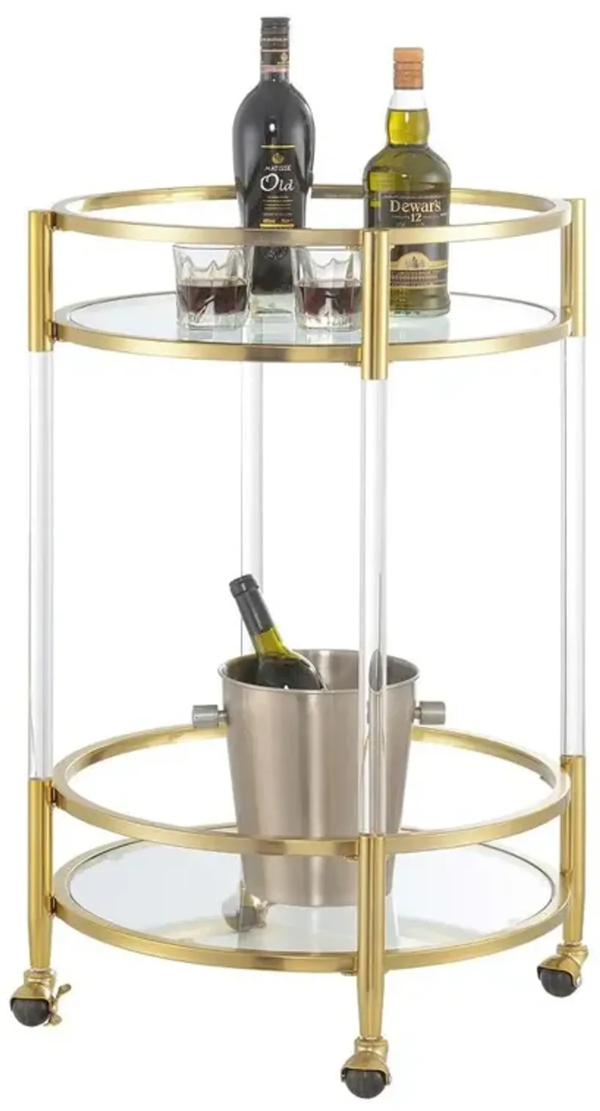 Convience Concept, Inc. Royal Crest 2 Tier Acrylic Round Glass Bar Cart