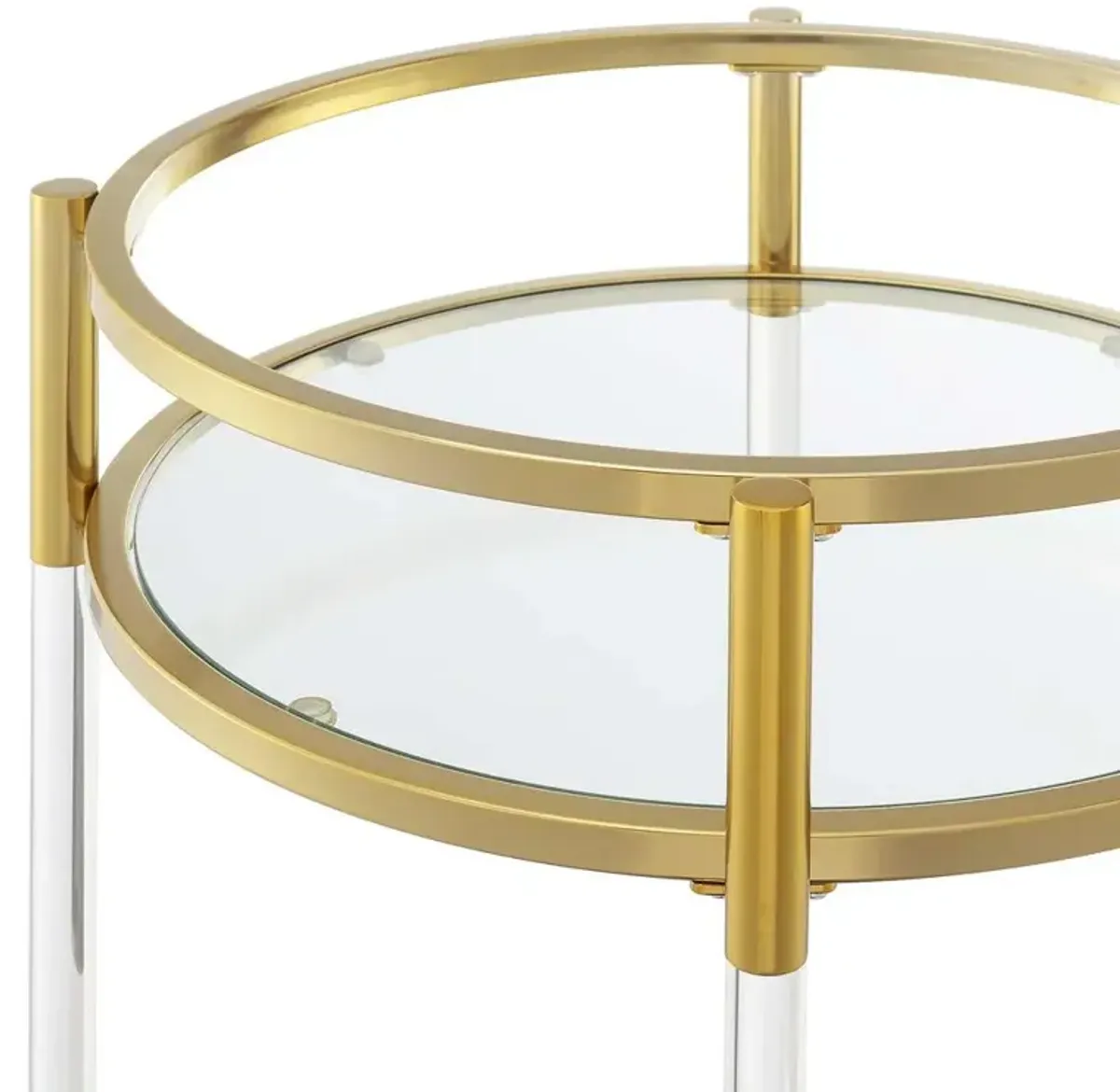 Convience Concept, Inc. Royal Crest 2 Tier Acrylic Round Glass Bar Cart