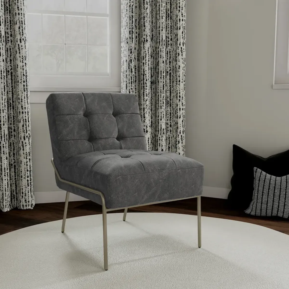 Upholstered Tufted Accent Chair