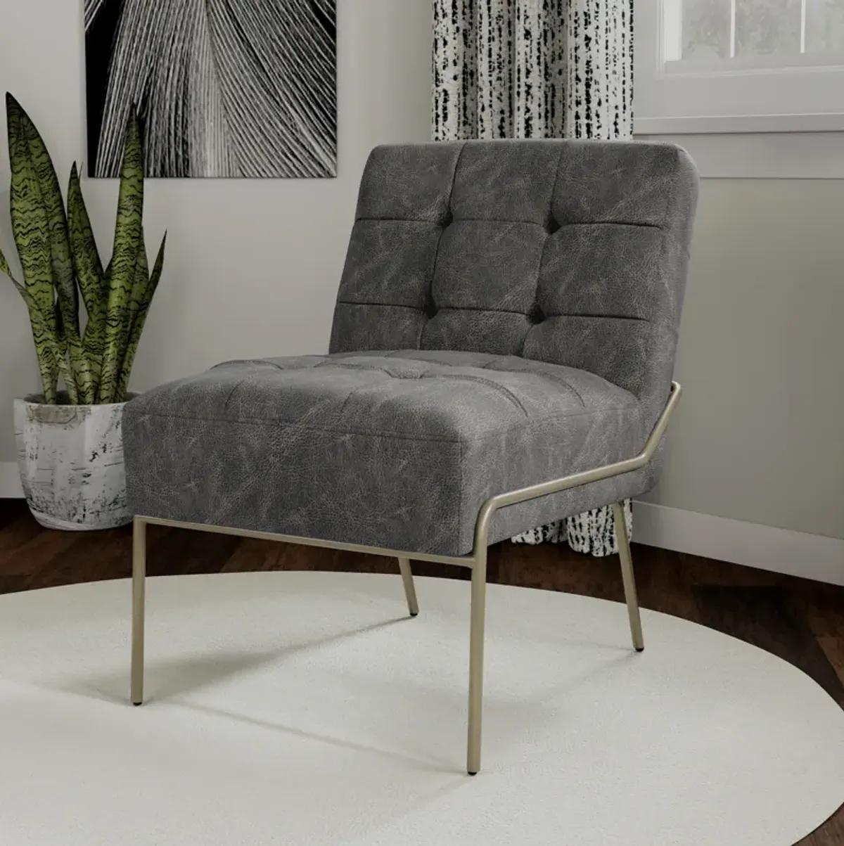 Upholstered Tufted Accent Chair