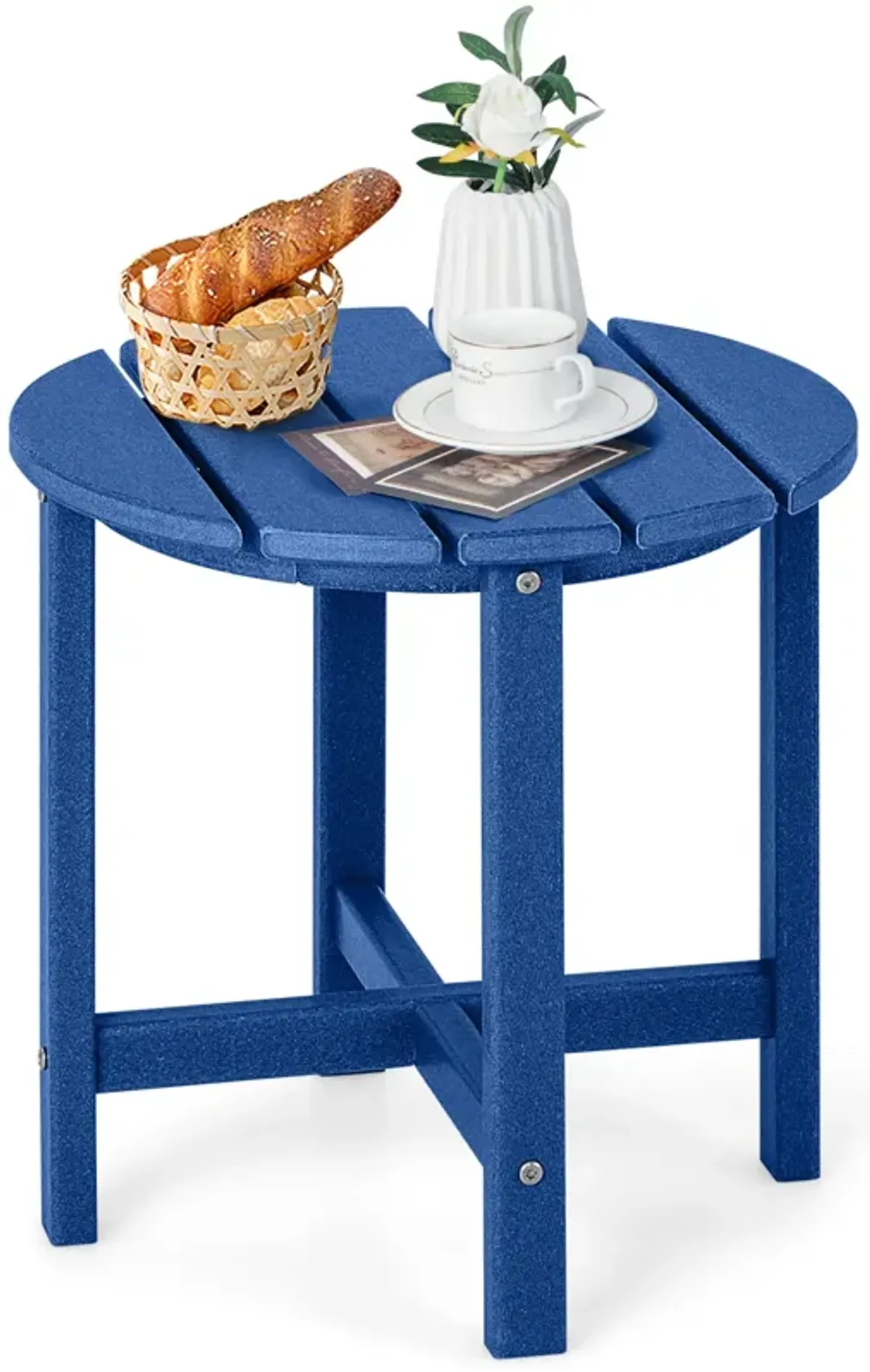 Round Adirondack Side Table Weather Resistant for Patio Deck or Garden
