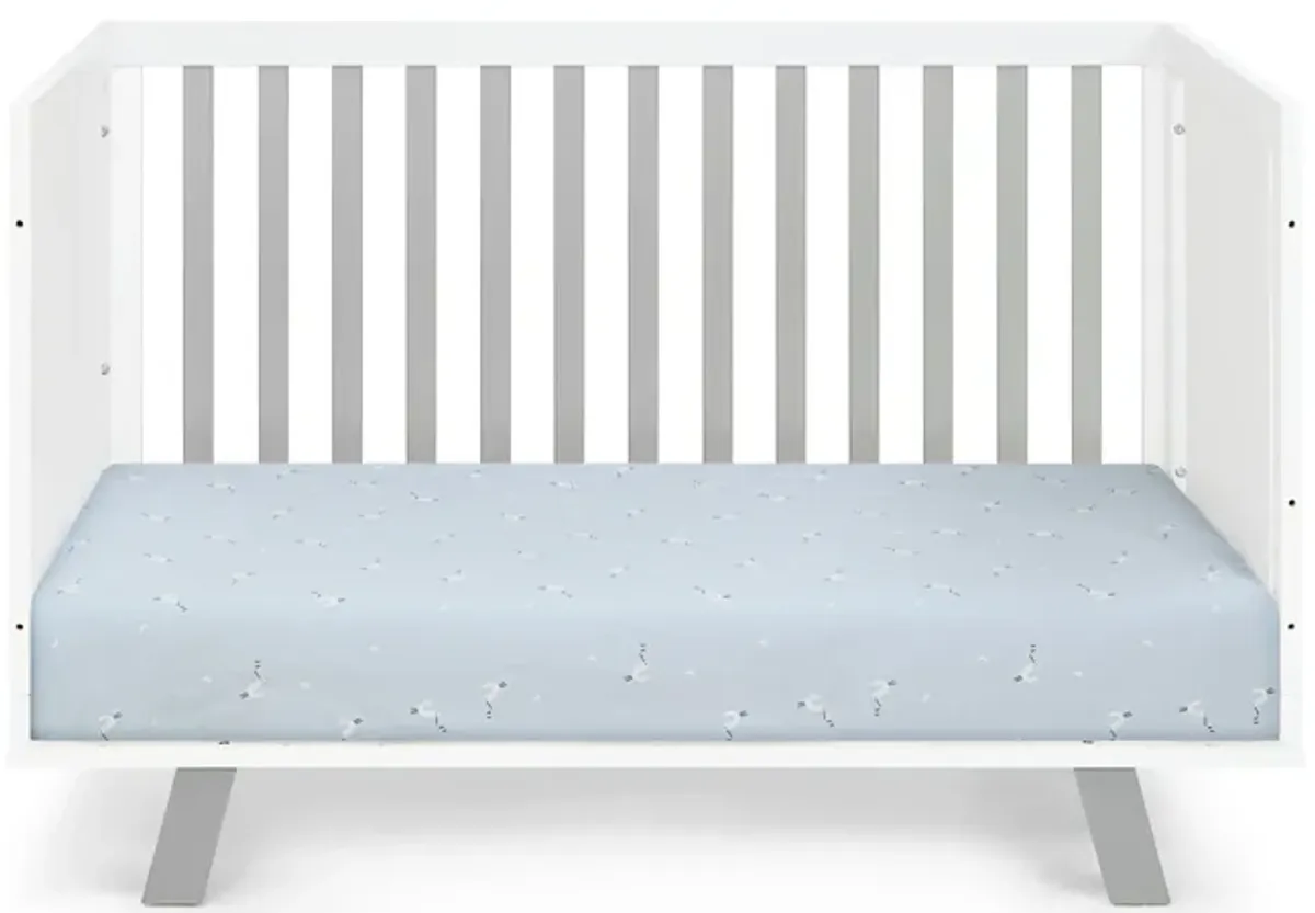 Suite Bebe Livia 3-in-1 Convertible Crib White/Gray