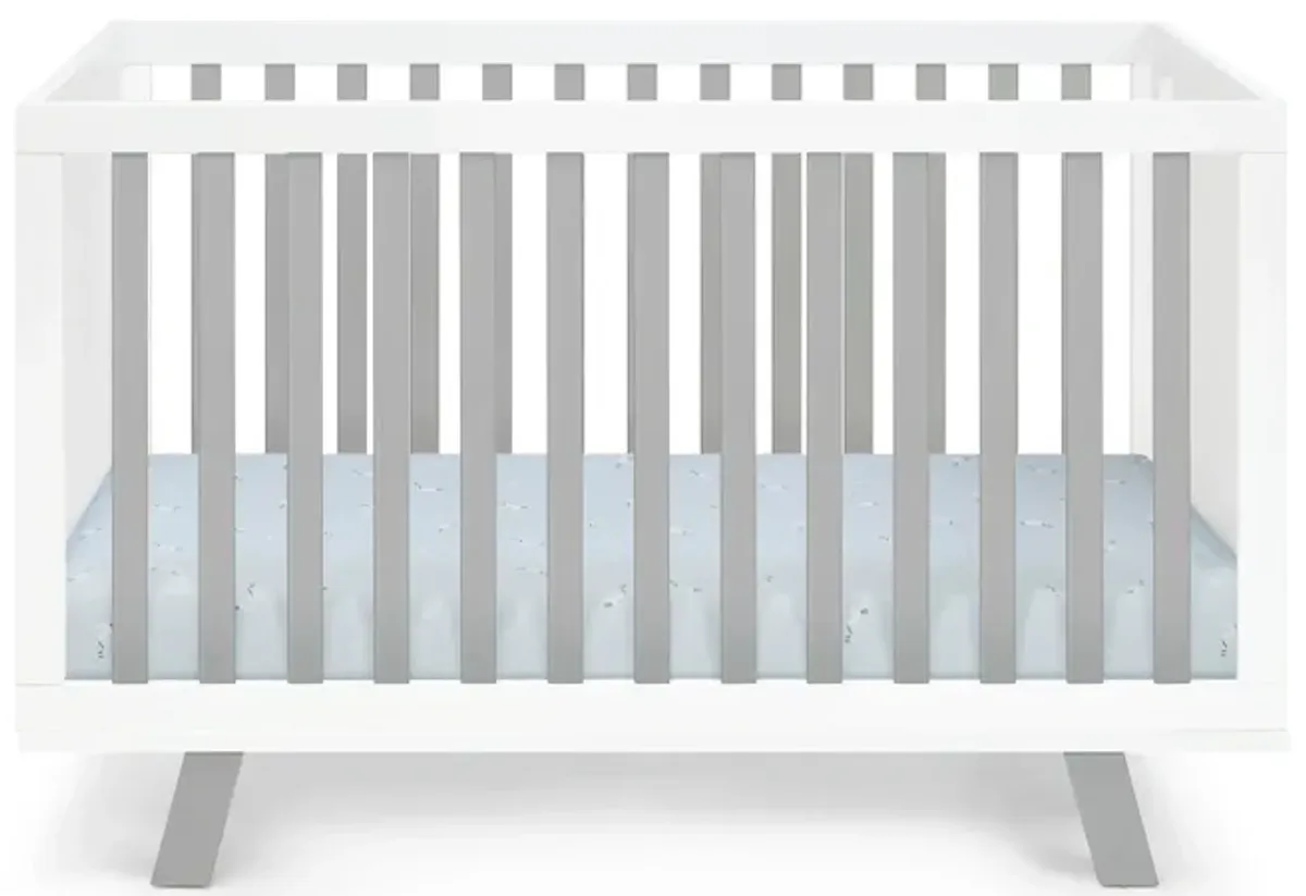 Suite Bebe Livia 3-in-1 Convertible Crib White/Gray