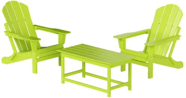 WestinTrends 3-Piece Outdoor Patio Adirondack Chair with Coffee Table Set