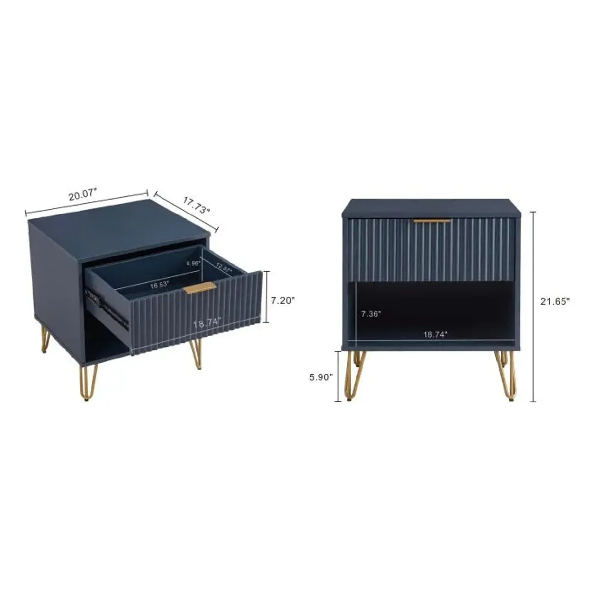 Dumbo 1-Drawer Nightstand in Blue