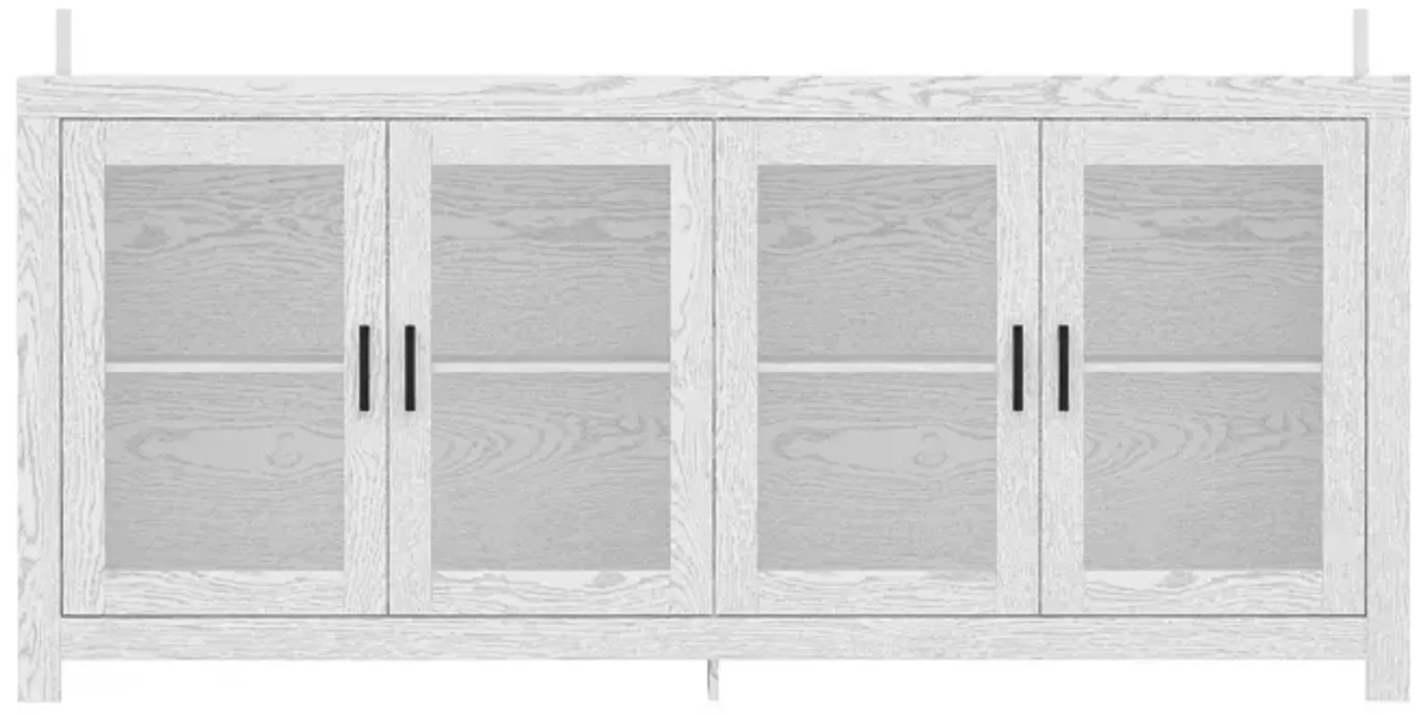 FUFU&GAGA 4-Door Sideboard with Glass Doors, Modern Storage Cabinet, (70.9" W x 15.7" D x 32" H), White