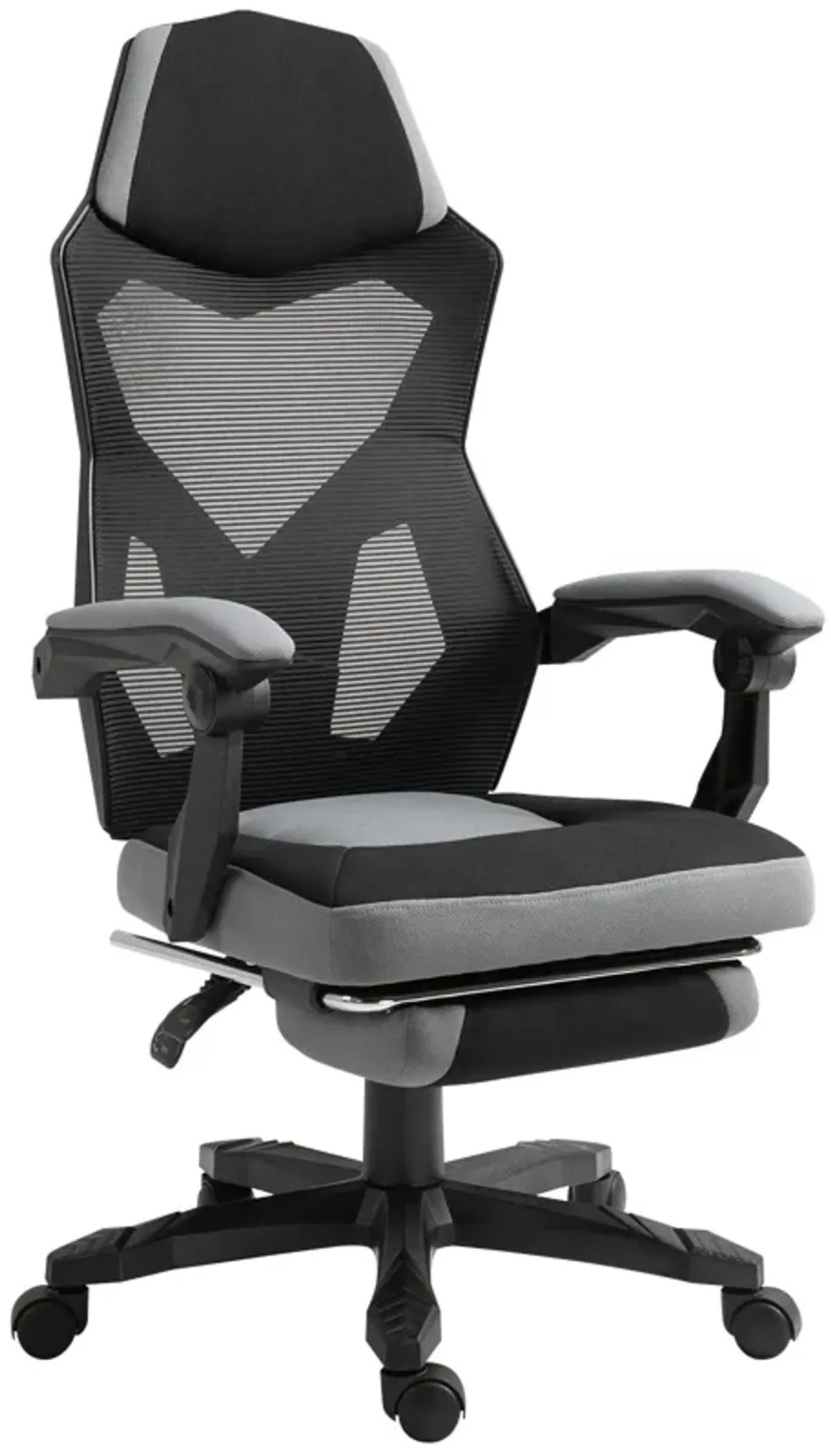 Grey Ergonomic Task Chair: Mesh Office Chair with Adjustable Footrest