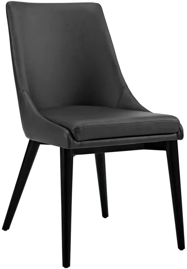 Viscount Vinyl Dining Chair, Black-Benzara